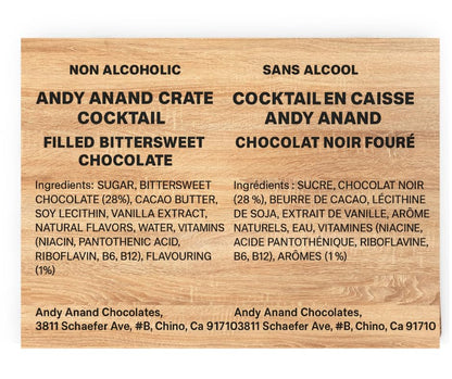 Cocktail Crate ~ 18 Pc. Dark Chocolate Truffle Gift Crate ~ by Andy Anand