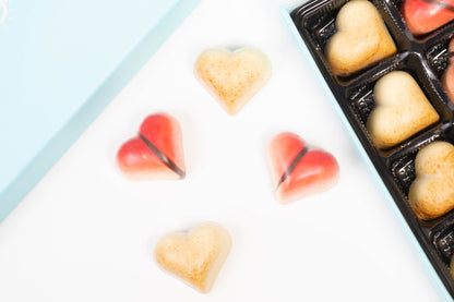 Artisan Hearts ~ 24 Pc. Solid White Chocolate Hearts Gift Box ~ by Andy Anand