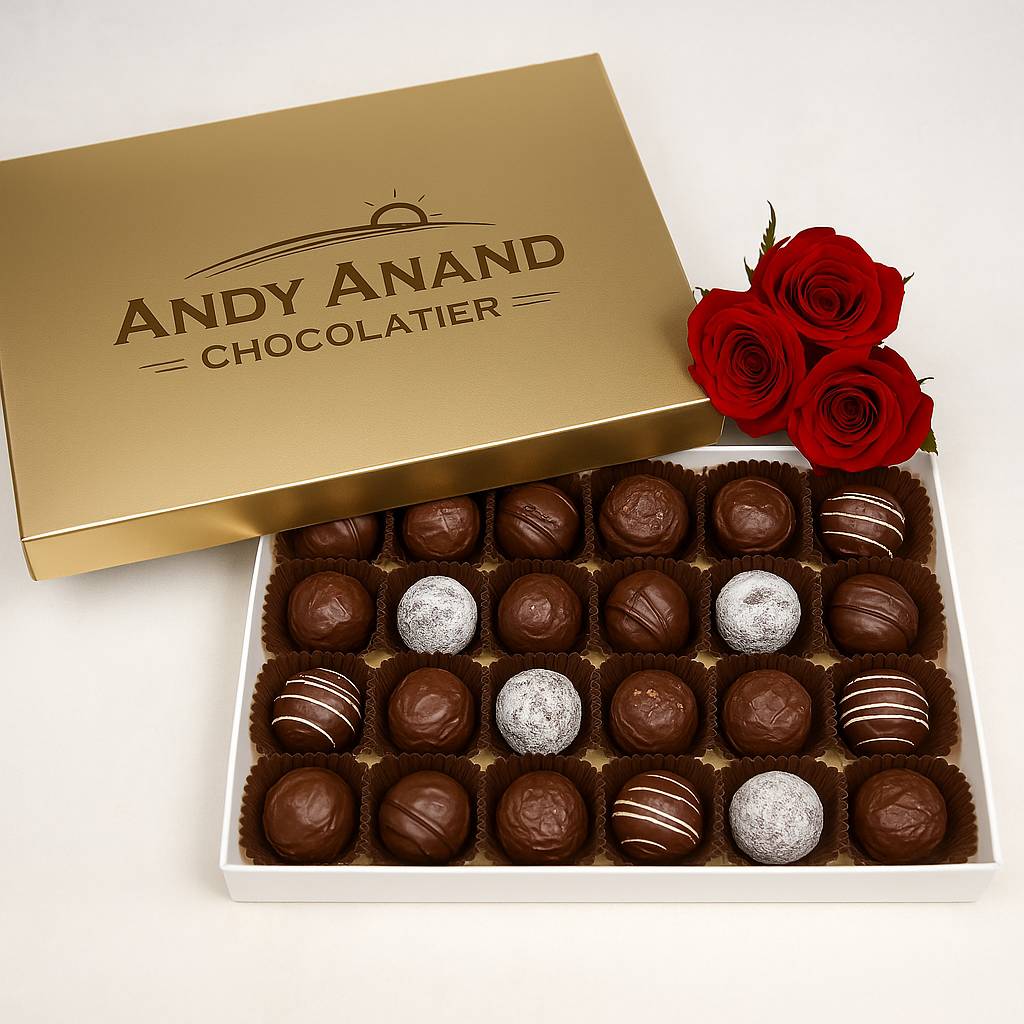 Luxe Liquor Collection ~ 24 Pc. Chocolate Truffle Gift Box ~ by Andy Anand