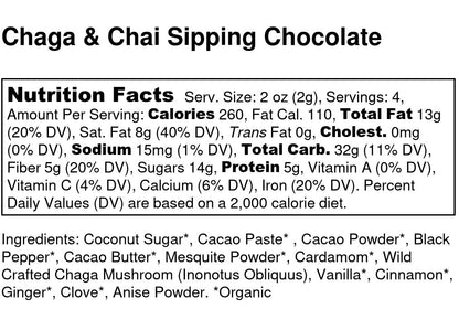 Chaga & Chai Sipping Chocolate