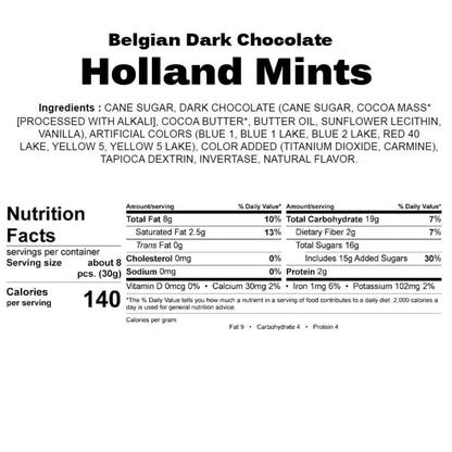 Holland Mints ~ 2 lbs. Dark Belgian Chocolate Dragée Gift Box ~ by Andy Anand