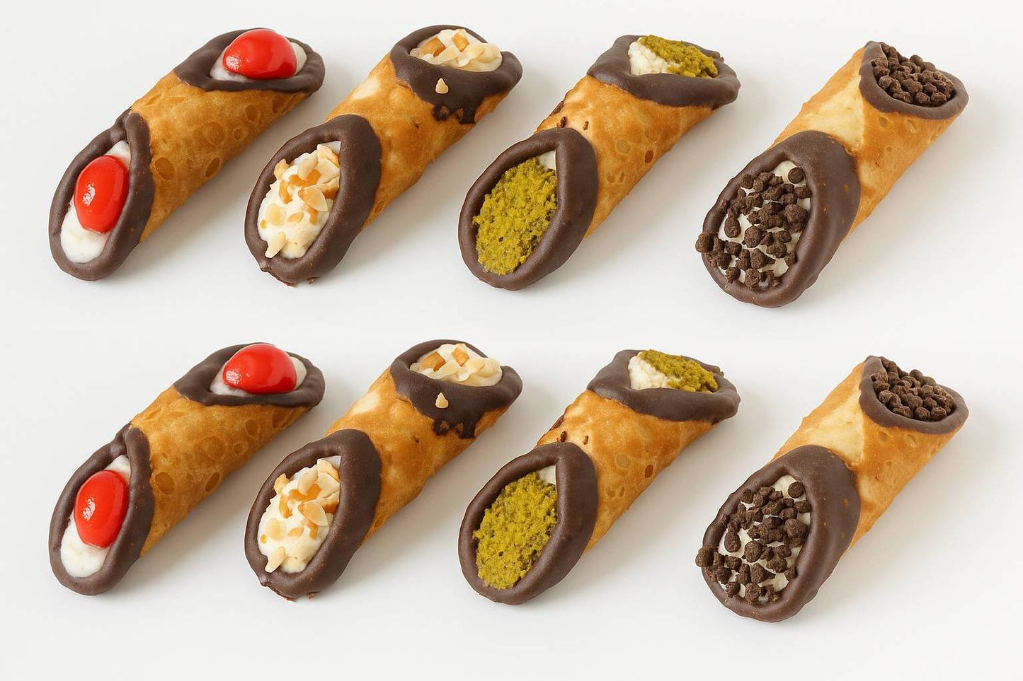 Andy Anand Chocolate Cannoli Italian Sicilian Creamy Dessert 4 Flavors (8 Pcs)