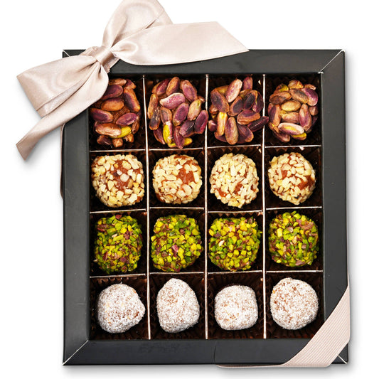 Andy Anand Sugar Free Truffles Natural Dates Pistachio Hazelnut Coconut 16 Pcs,  Amazing, Delicious