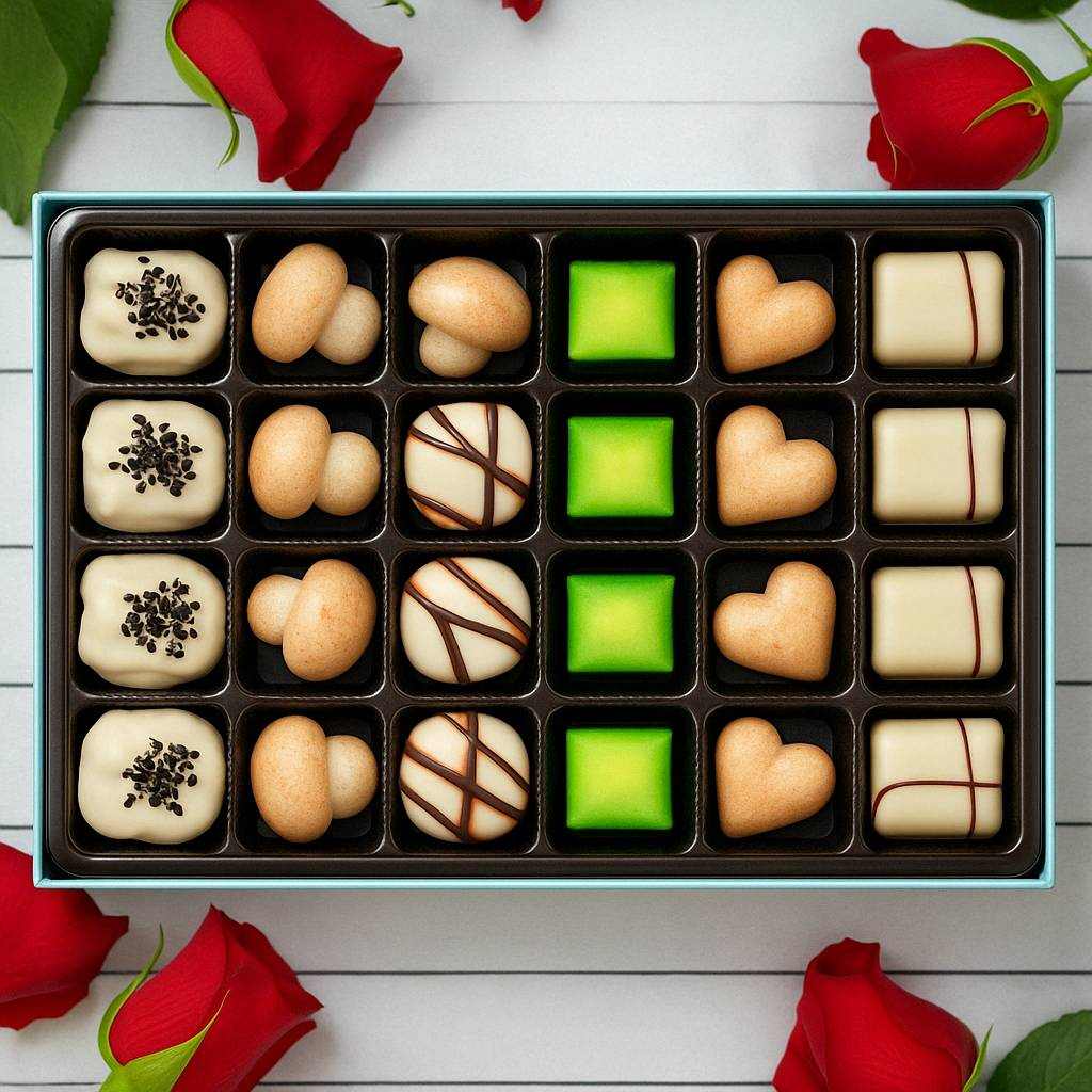 Luxe White Collection ~ 24 Pc. White Chocolate Truffle Gift Box ~ by Andy Anand