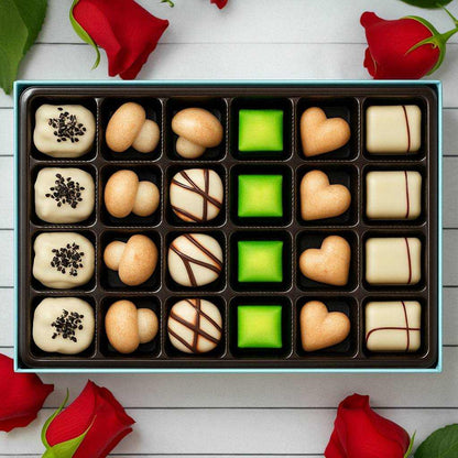 Luxe White Collection ~ 24 Pc. White Chocolate Truffle Gift Box ~ by Andy Anand