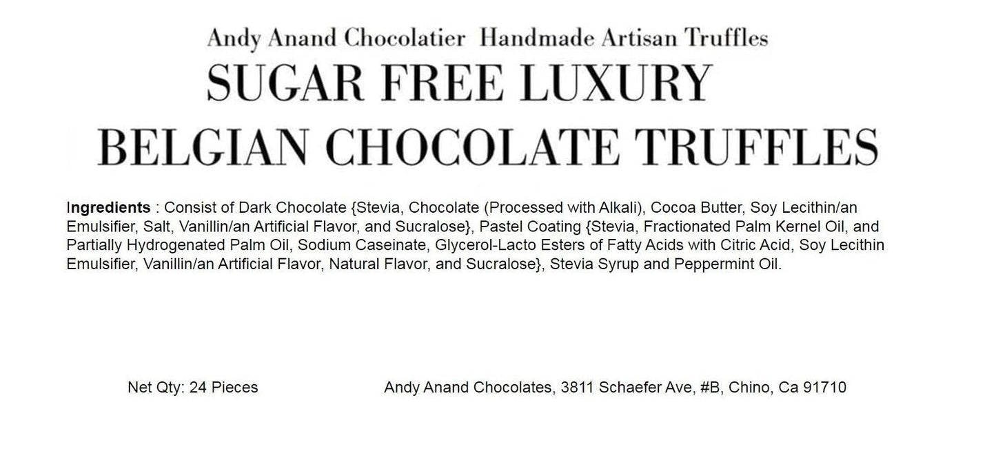 Sugar Free Praline Collection ~ 48 Pc. Chocolate Truffle Gift Box ~ by Andy Anand