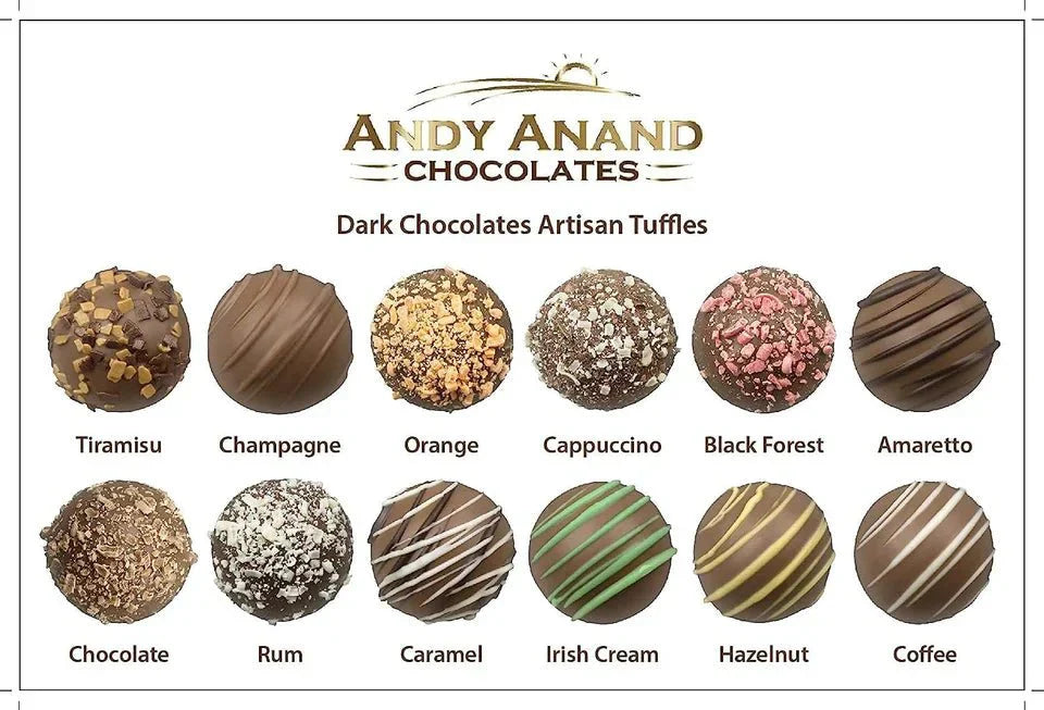 Artisan Truffle Collection ~ 16 Pc. Dark Chocolate Truffle Gift Box ~ by Andy Anand