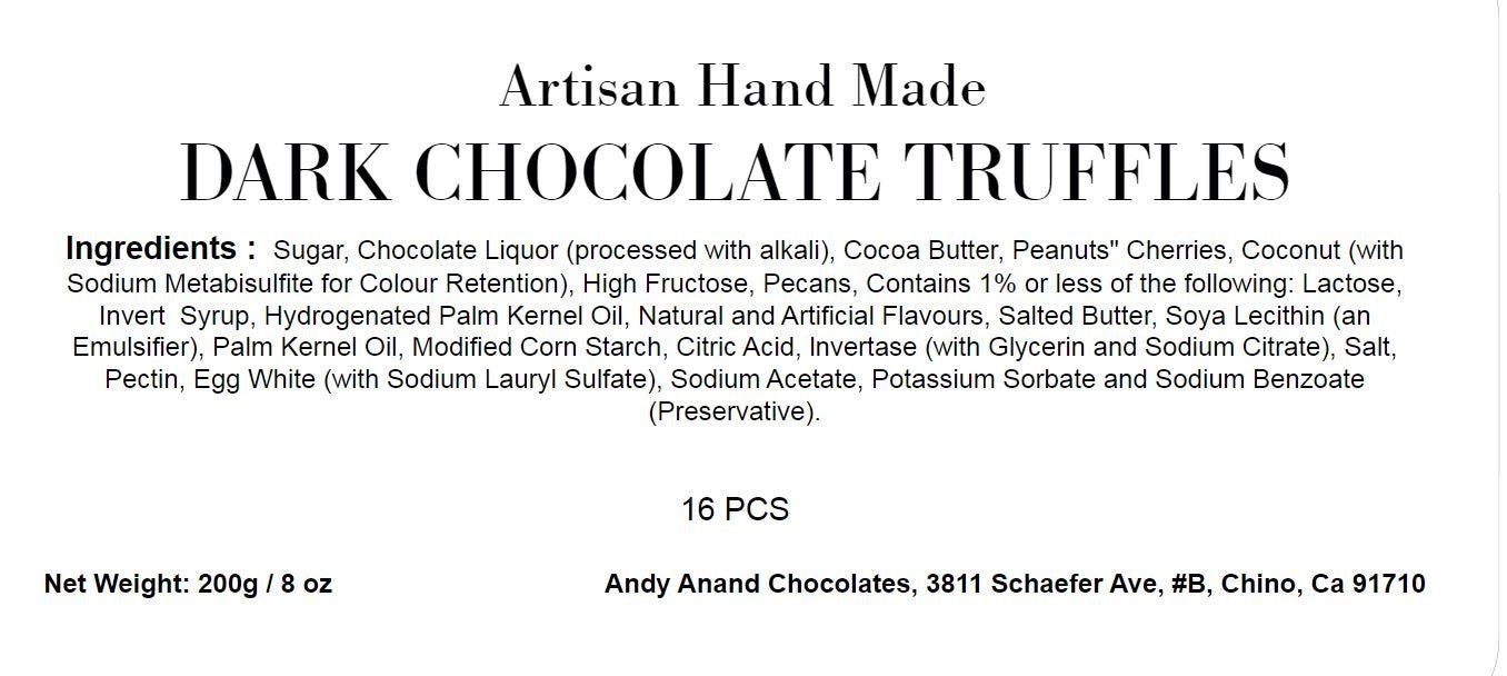 Artisan Truffle Collection ~ 24 Pc. Dark Chocolate Truffle Gift Box ~ by Andy Anand