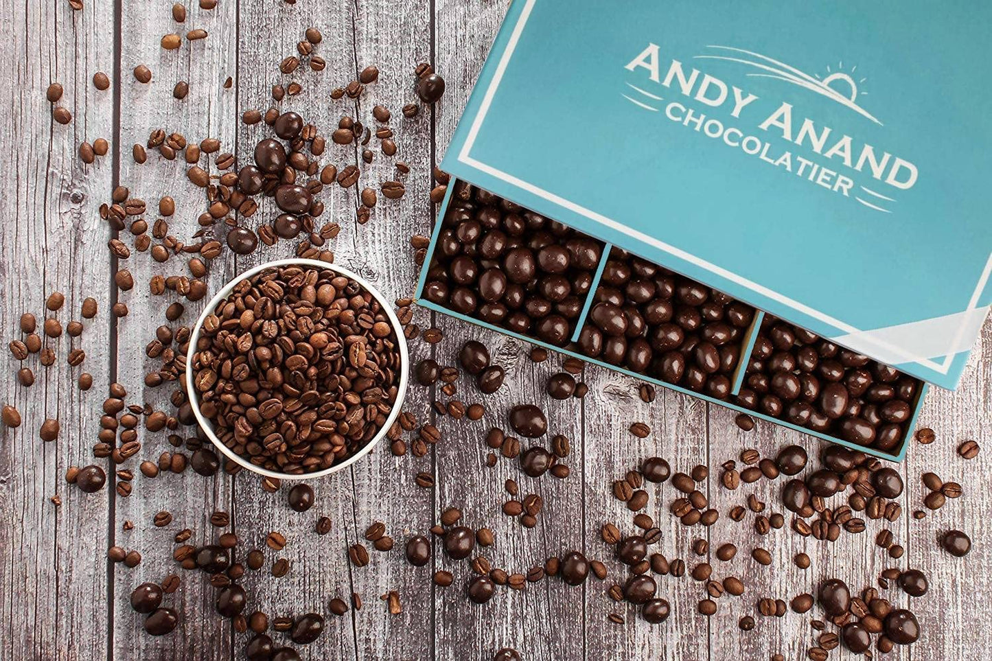 Dark Chocolate Covered Espresso Beans ~ 1 lb. Gift Box ~ by Andy Anand