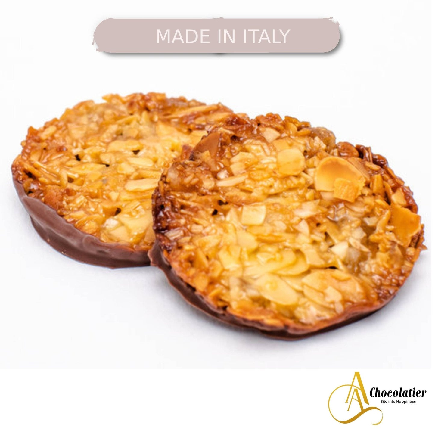 Andy Anand Dark Chocolate Florentine Biscuit Cookies Orange Almond 24 Pcs