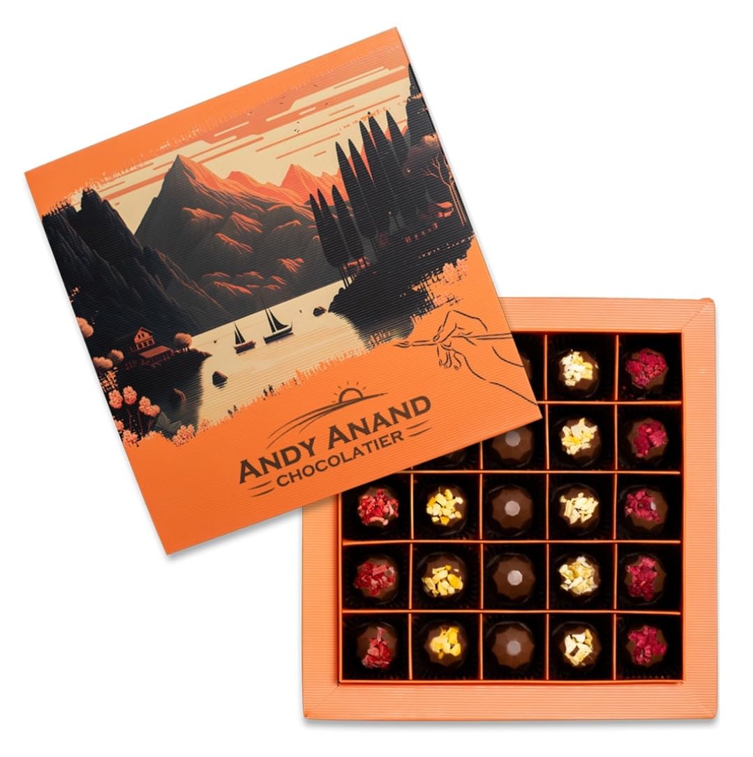 Popular Flavors Collection ~ 25 Pc. Chocolate Truffle Gift Box ~ by Andy Anand