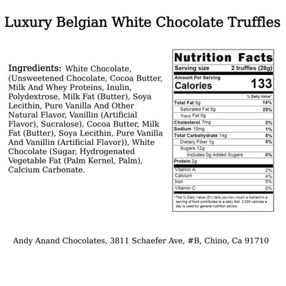 Luxe White Collection ~ 24 Pc. White Chocolate Truffle Gift Box ~ by Andy Anand