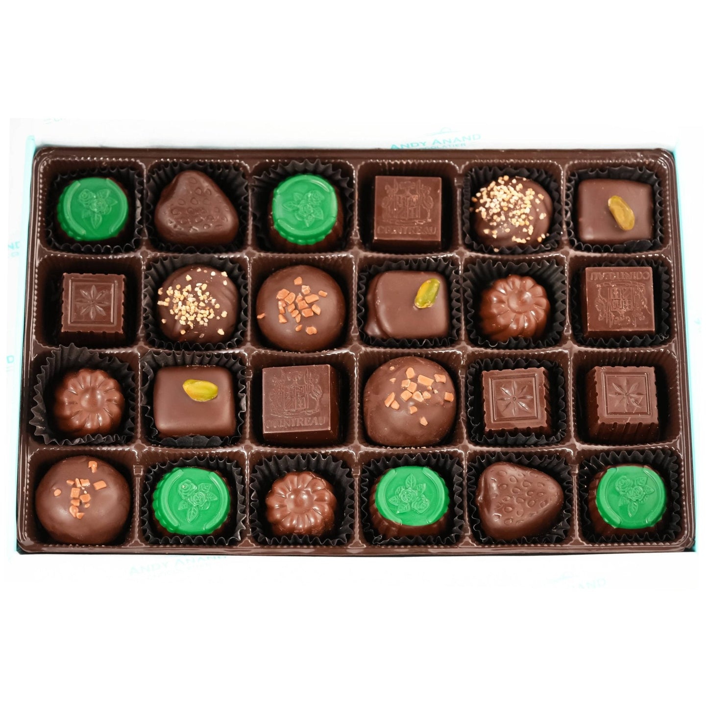 Luxe Praline Collection ~ 24 Pc. Dark Chocolate Truffle Gift Box ~ by Andy Anand