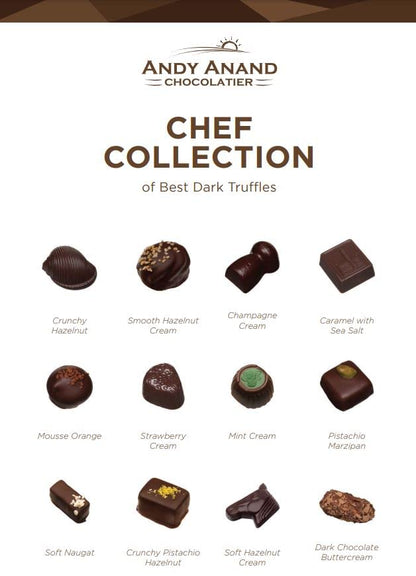 Luxe Praline Collection ~ 24 Pc. Dark Chocolate Truffle Gift Box ~ by Andy Anand