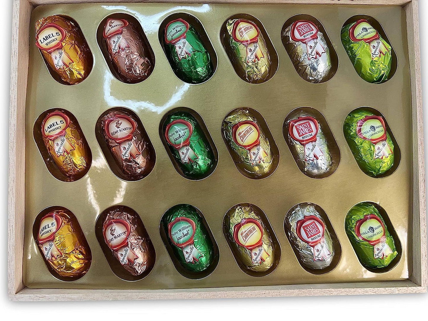 Andy Anand Vegan European Liqueur Dark Chocolate Bottles – Non-Alcoholic Cordials Assortment, Premium 60% Chocolate (Cocoa Butter) Gift Box, 18 Count