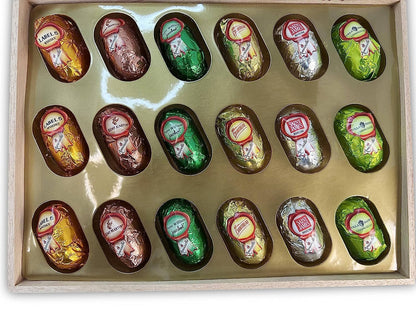 Andy Anand Vegan European Liqueur Dark Chocolate Bottles – Non-Alcoholic Cordials Assortment, Premium 60% Chocolate (Cocoa Butter) Gift Box, 18 Count