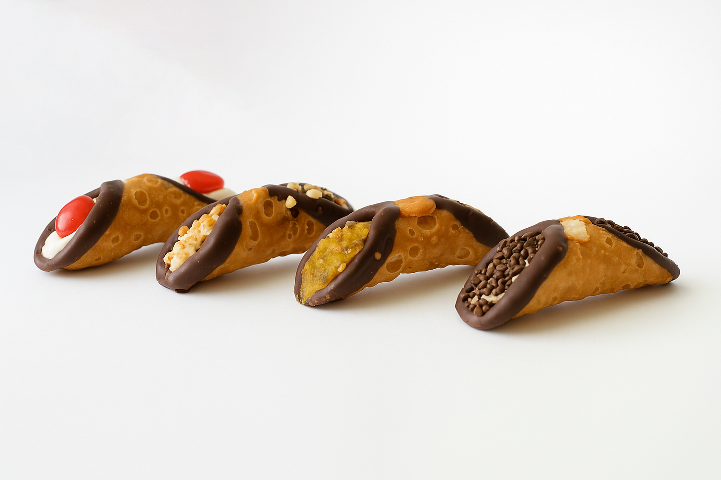 Andy Anand Chocolate Cannoli Italian Sicilian Creamy Dessert 4 Flavors (8 Pcs)